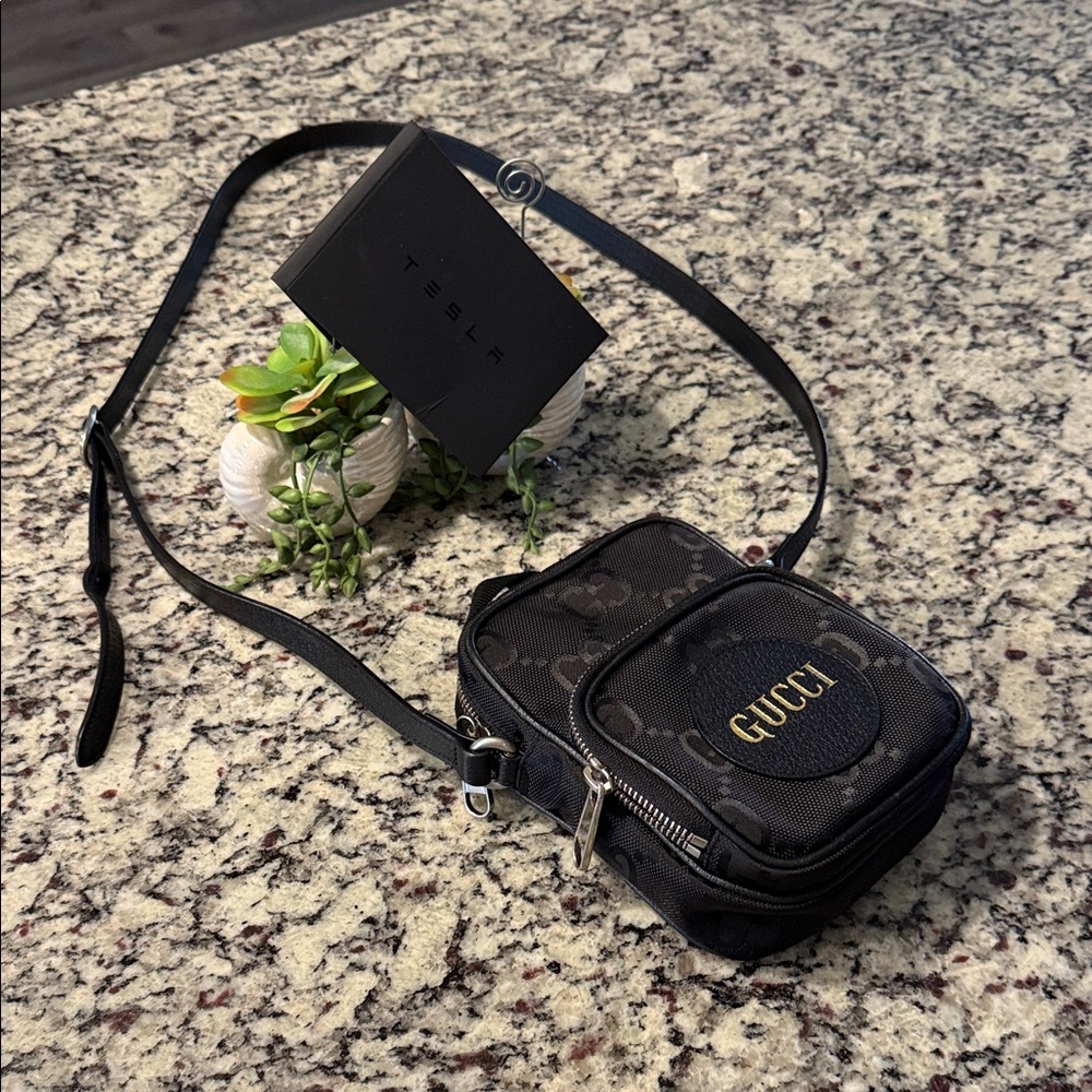 Gucci Black and Gold Mini Crossbody Bag